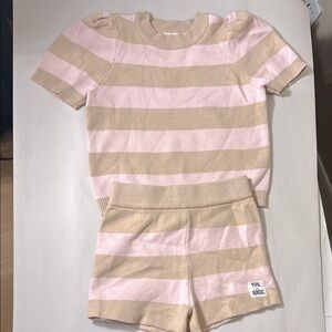 Grayson mini pink and tan striped set size 4t